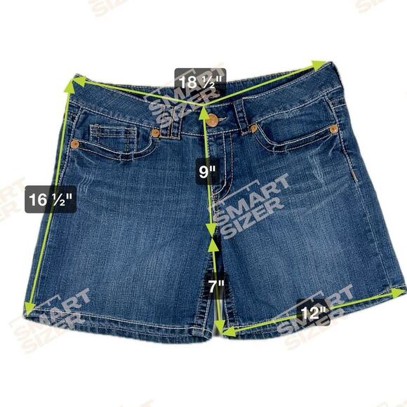 Seven7 Denim Mid Rise 5 Pocket Shorts 7” Inseam Size 14 - Picture 3 of 10